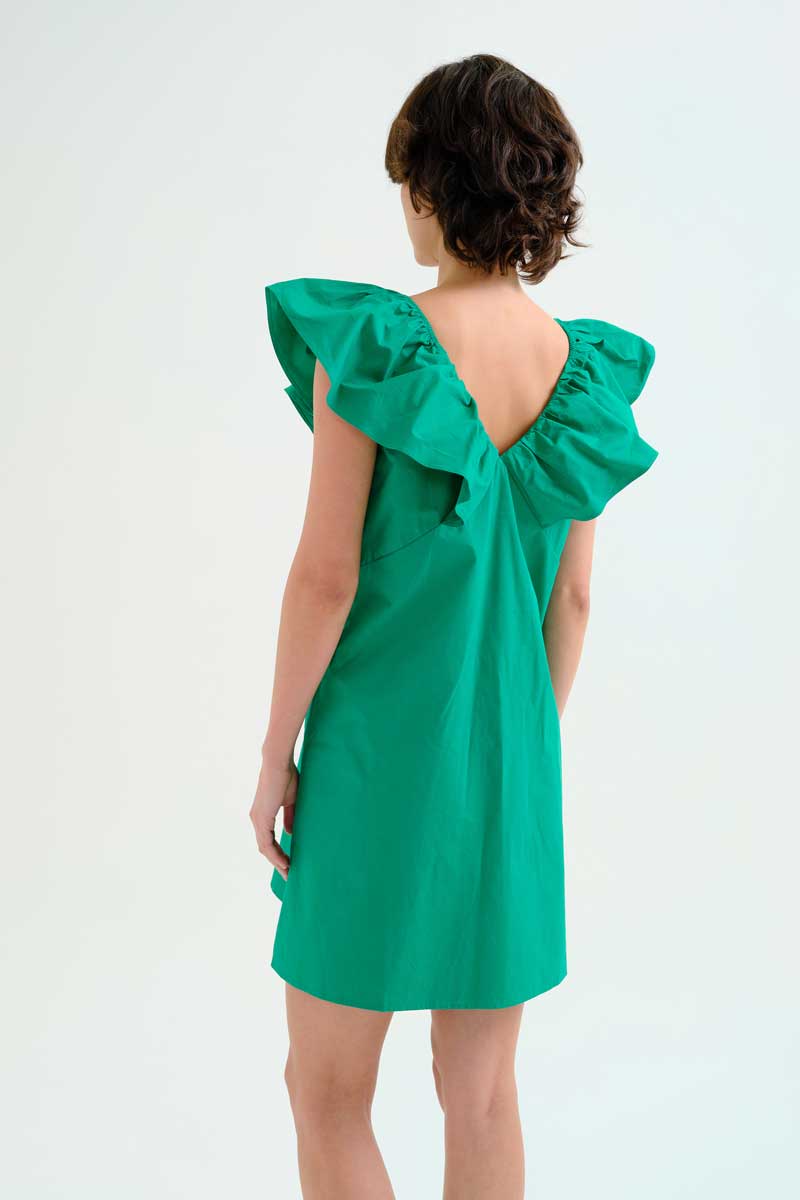 Green Off-Shoulder Mini Dress
