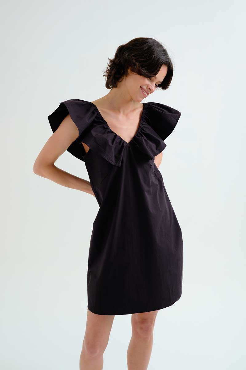 Black Off-Shoulder Mini Dress
