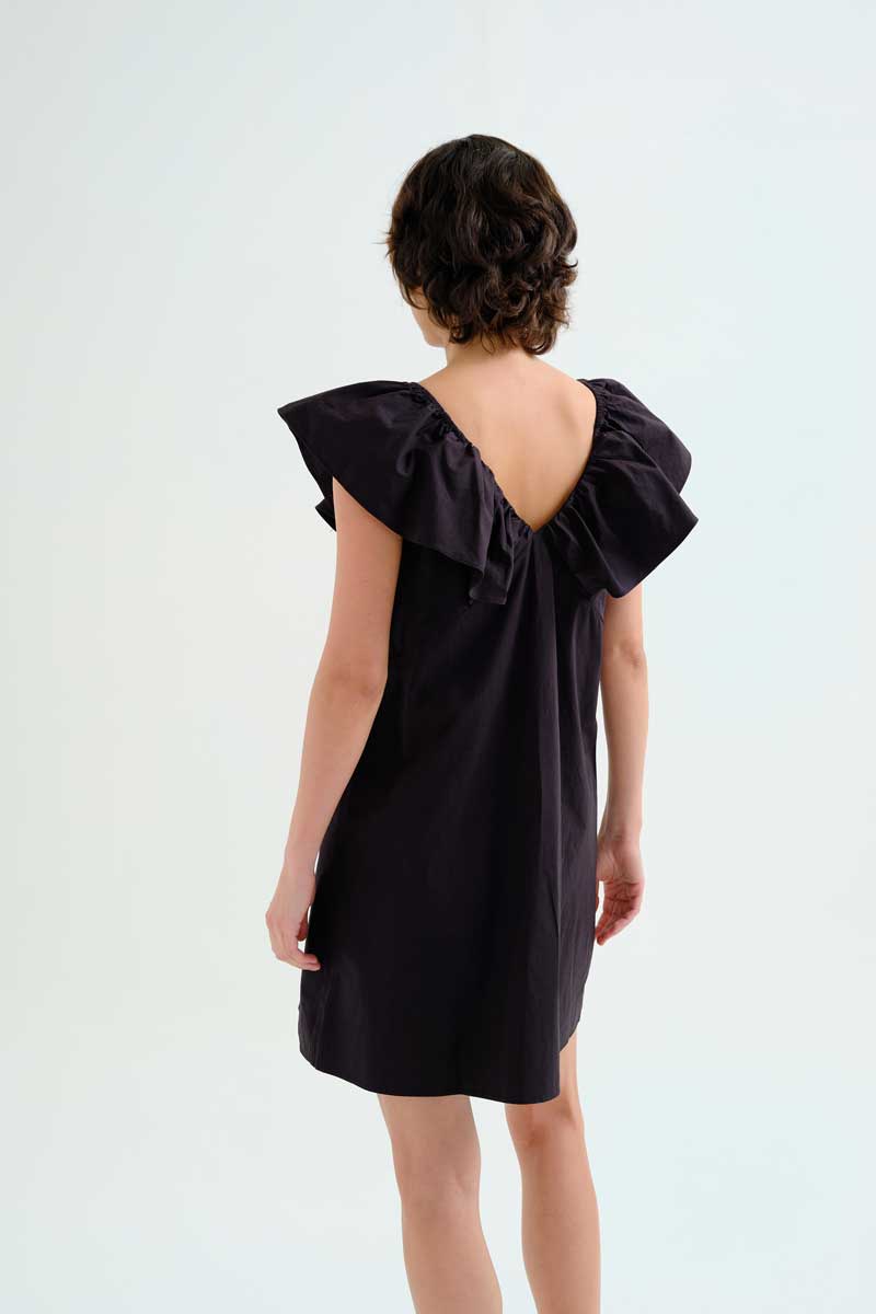 Black Off-Shoulder Mini Dress