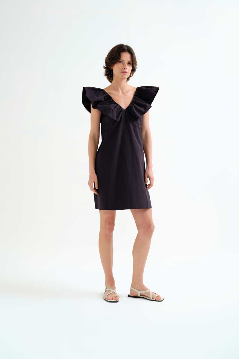 Black Off-Shoulder Mini Dress