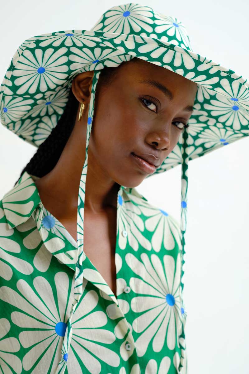 Olive Green Flower Hat