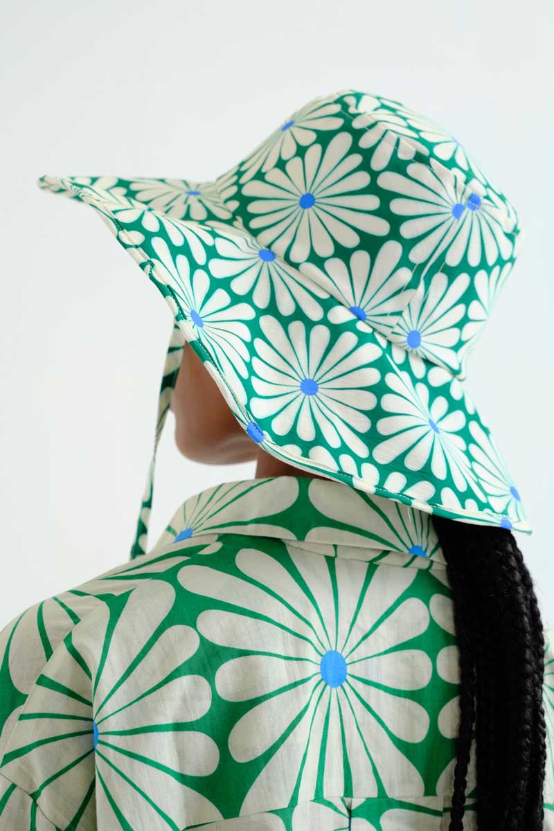 Olive Green Flower Hat