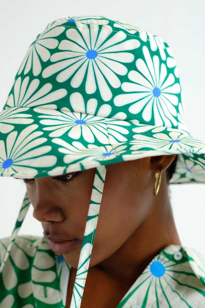 Olive Green Flower Hat