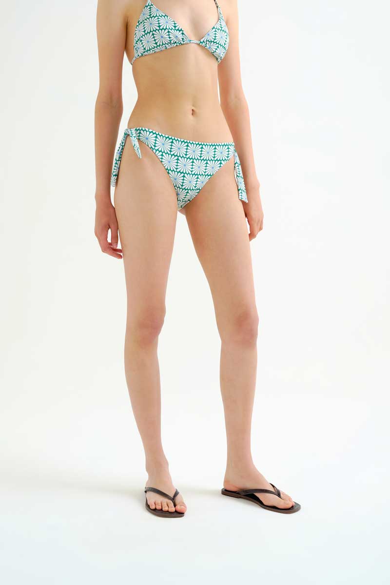 Olive Green Flower Bikini Bottom