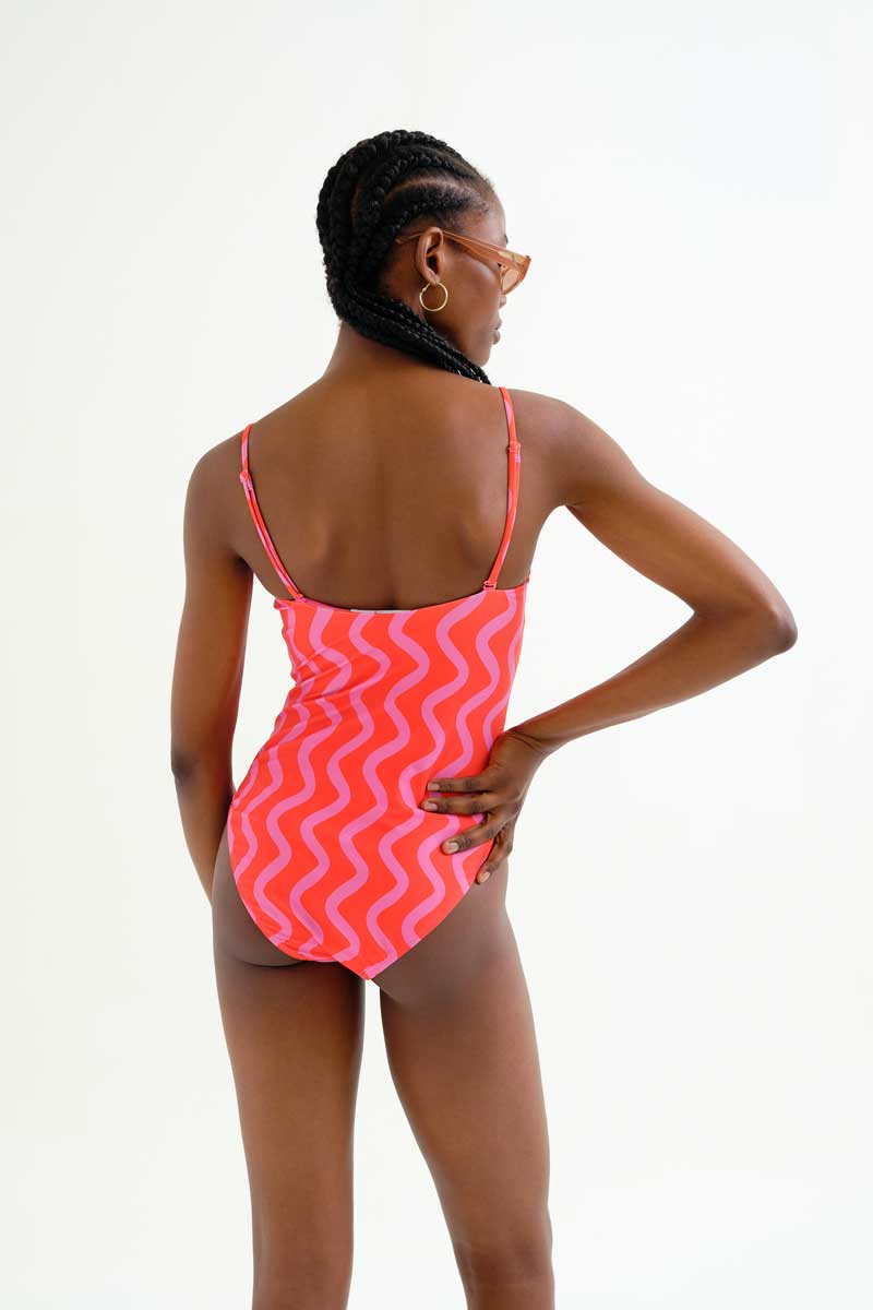 Straight Neckline Swimsuit