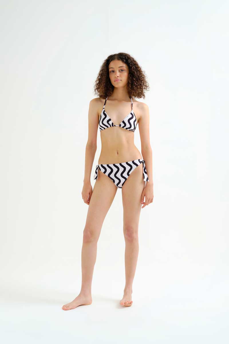 Black Wave Bikini Top