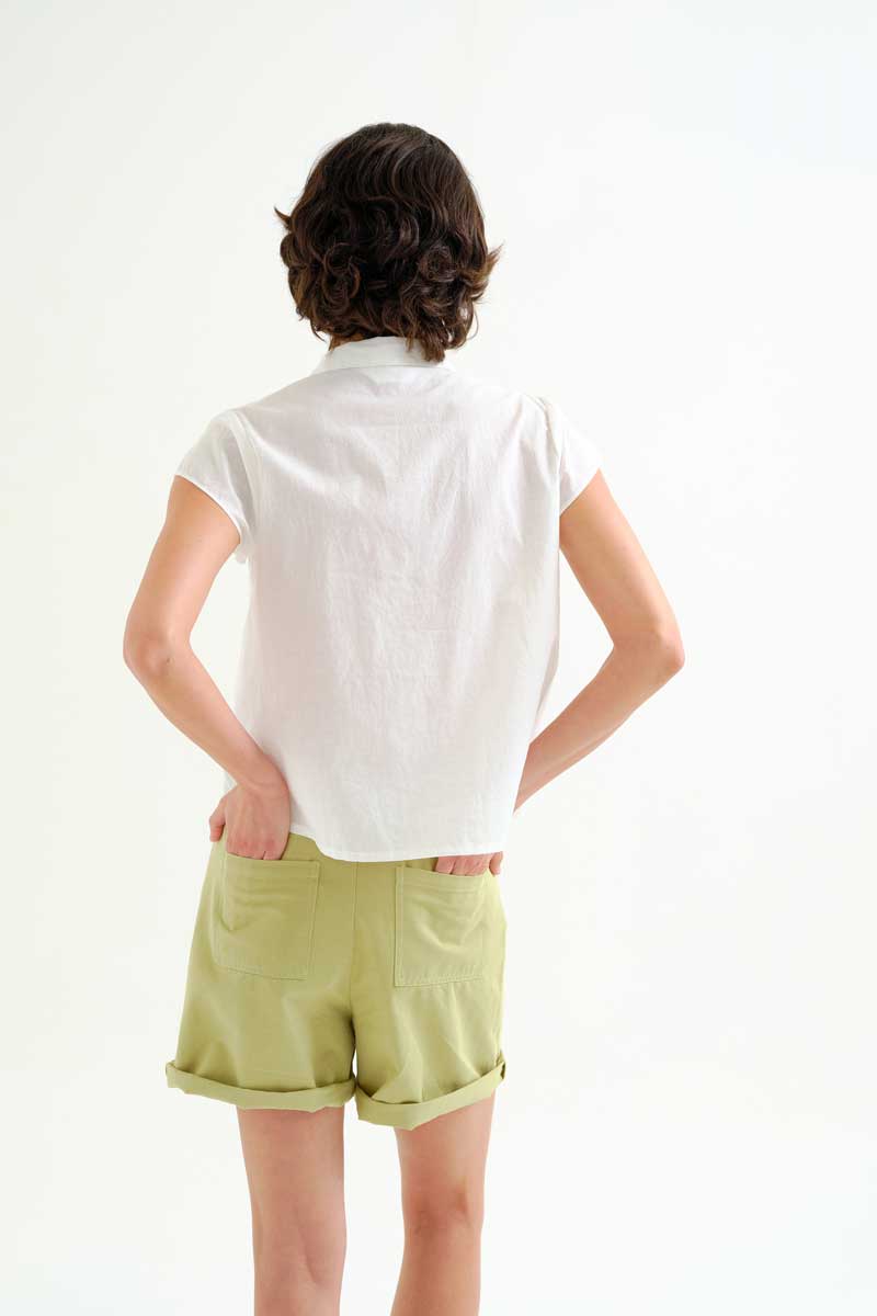 White Shirt with Red Lobster Border