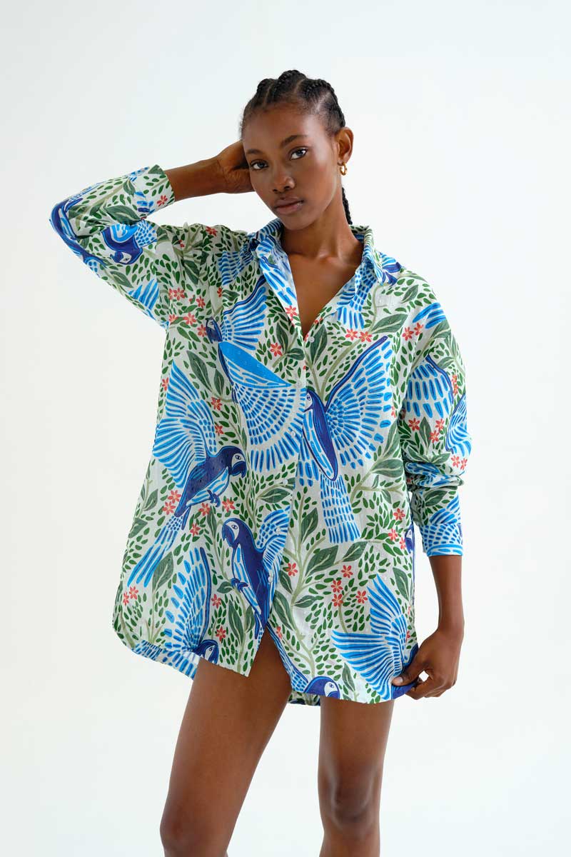 Parrot Print Blouse