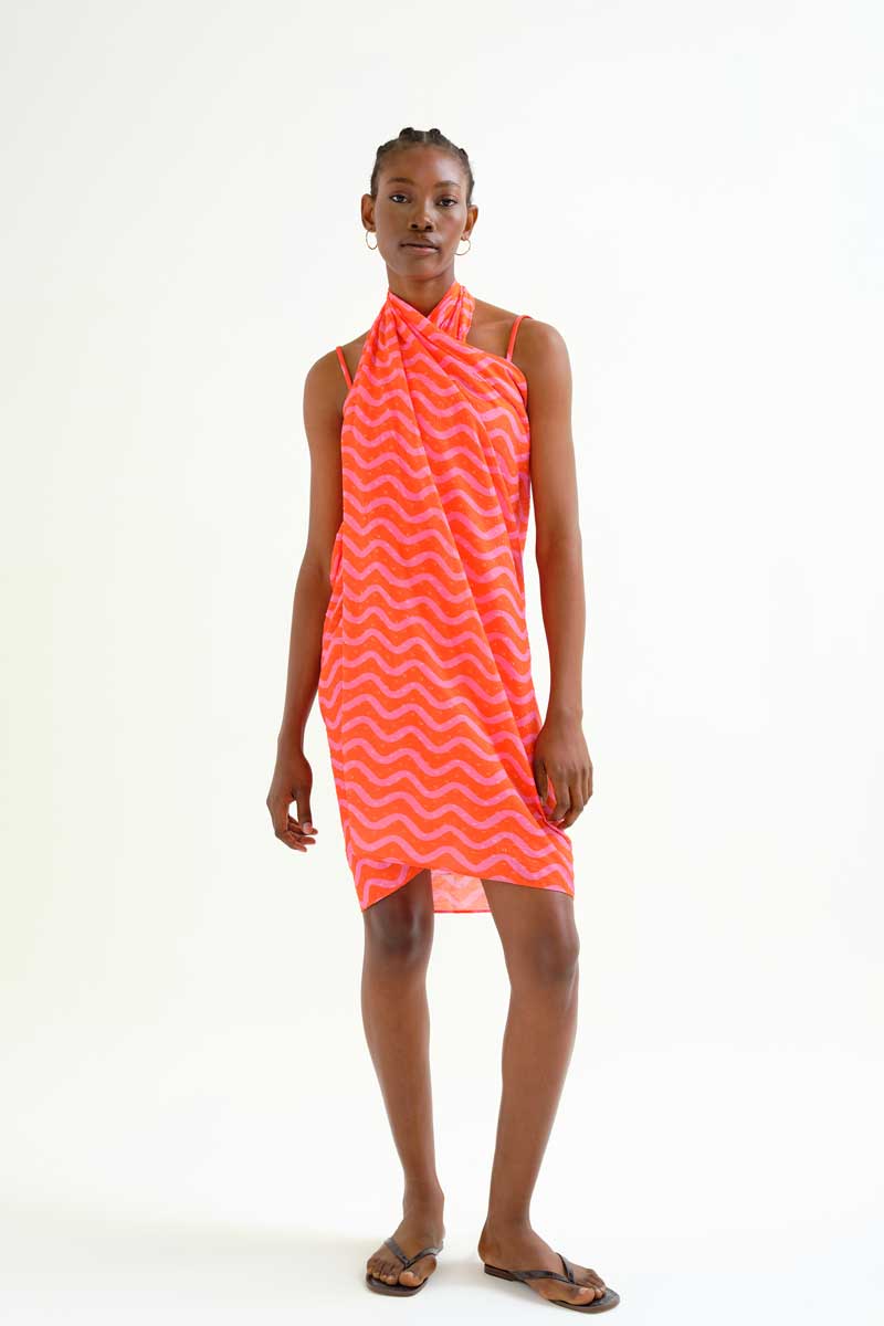 Red & Pink Wave Sarong