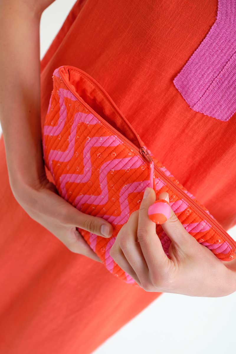 Red & Pink Wavy Pouch