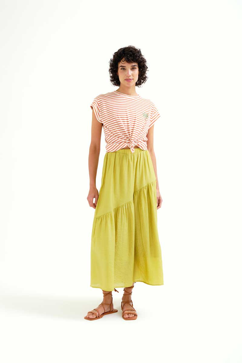White and Brown Striped T-shirt