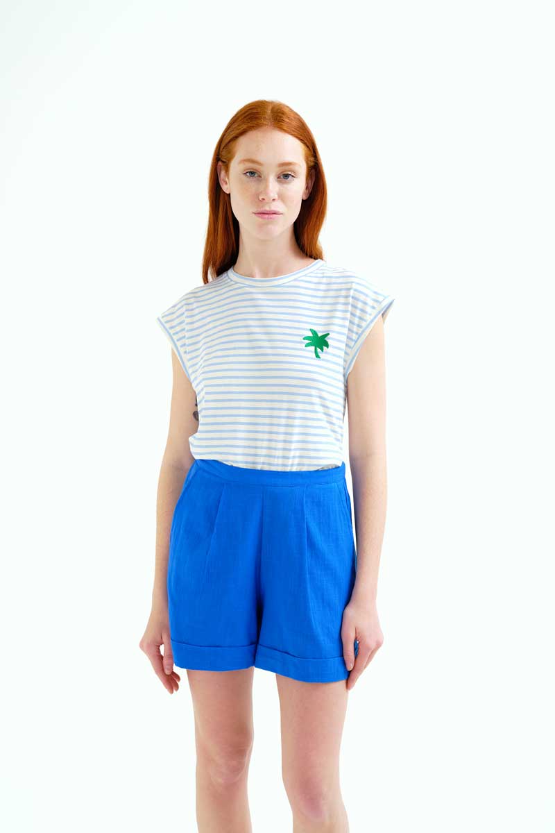 White and Blue Striped T-Shirt