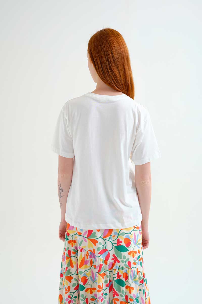 White T-Shirt with Lobster Print