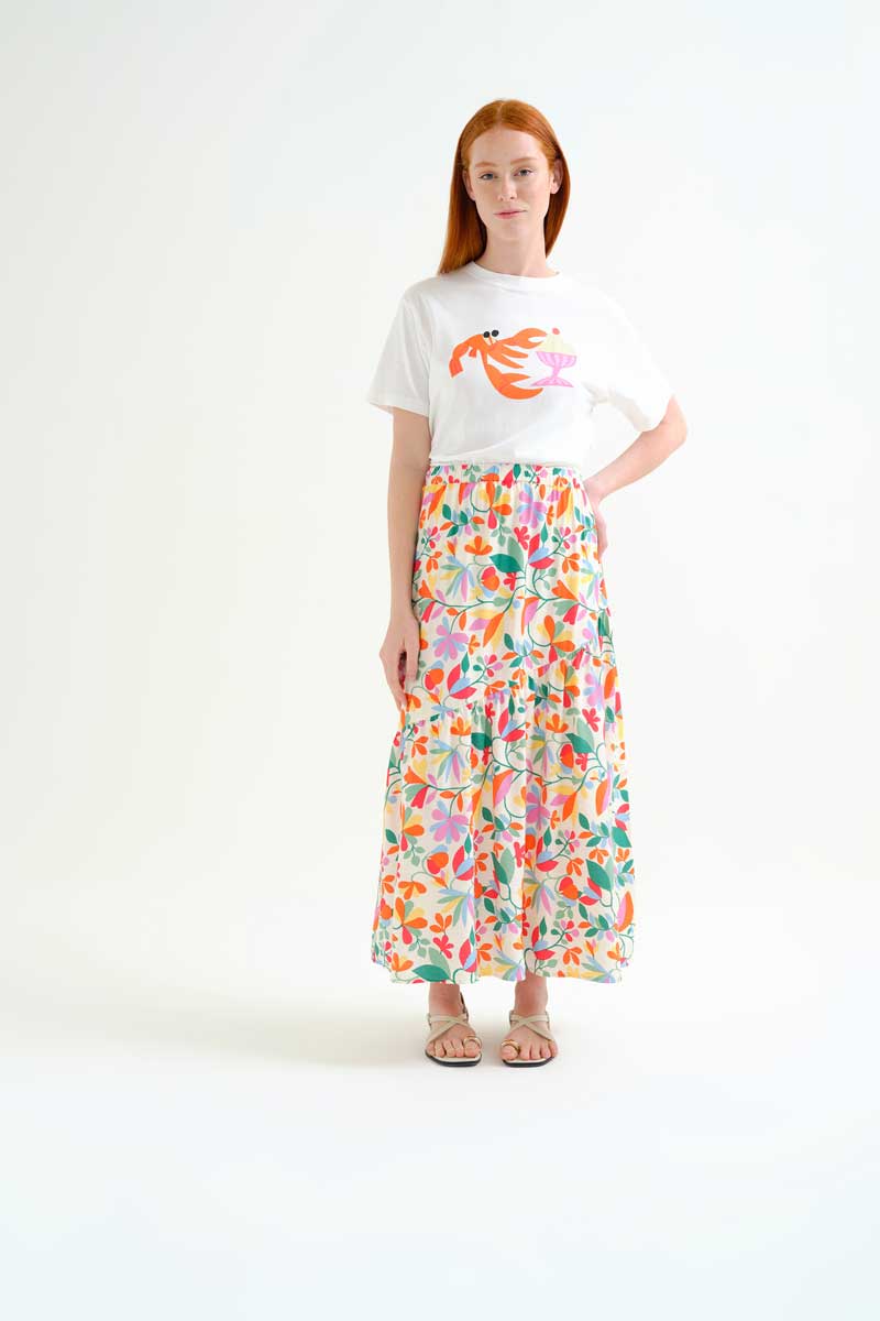 White T-Shirt with Lobster Print