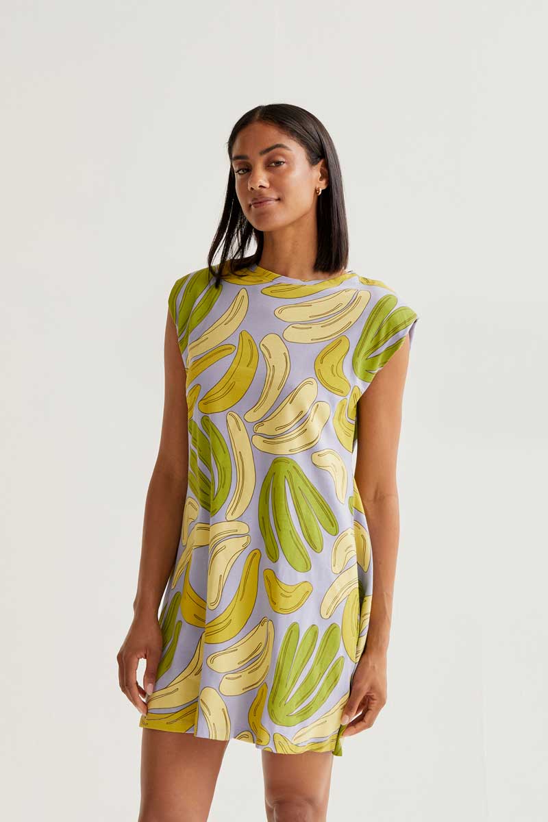 Mini Dress with Guineo Print