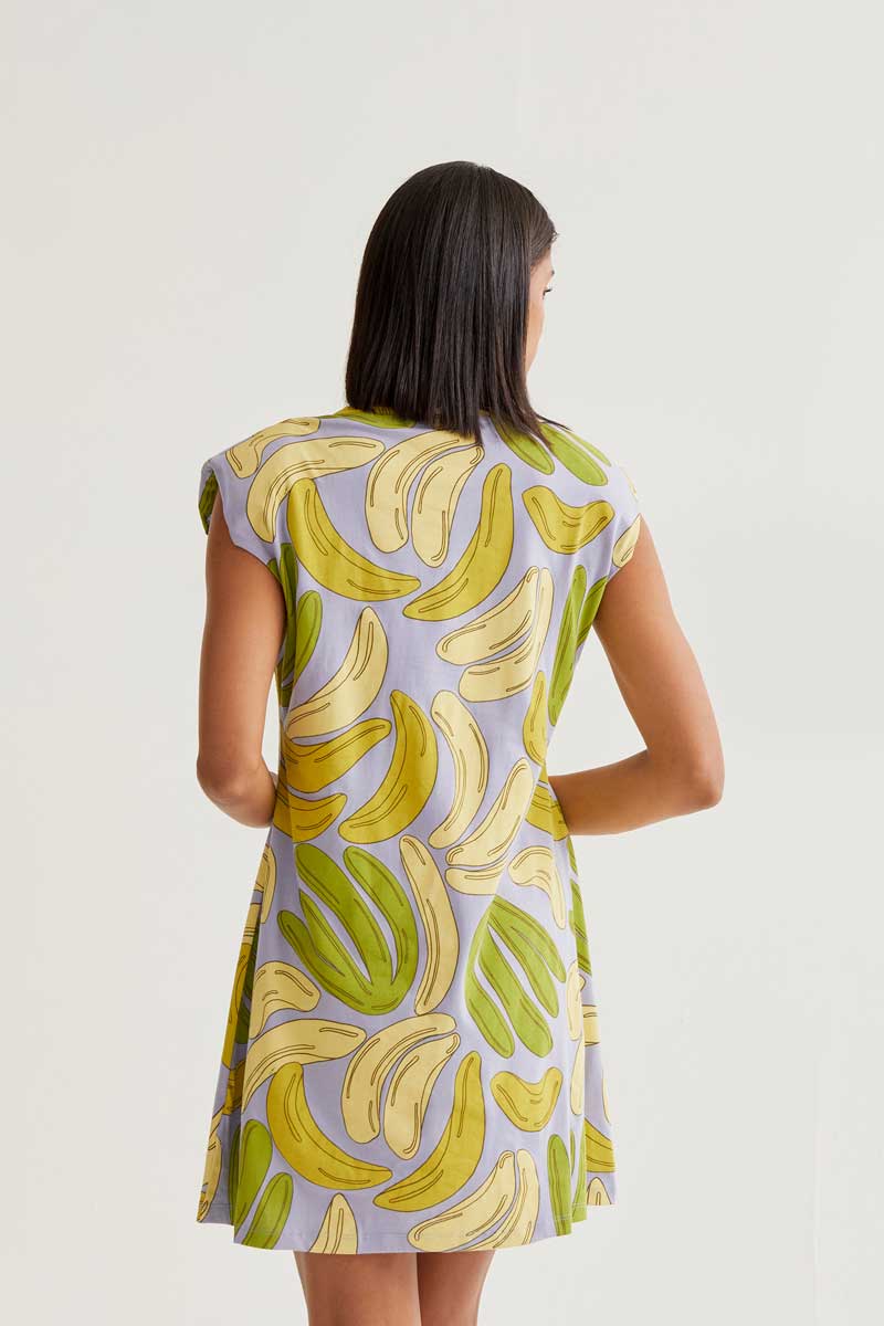 Mini Dress with Guineo Print