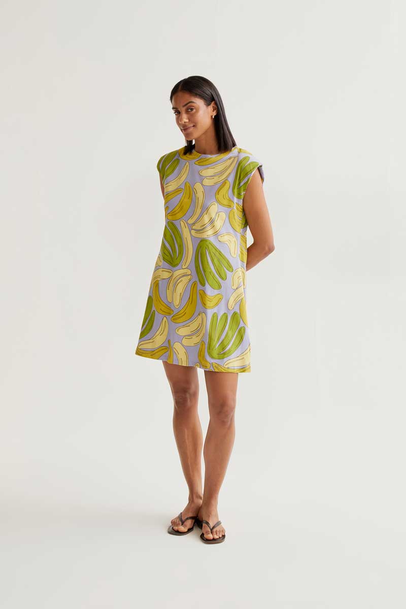 Mini Dress with Guineo Print