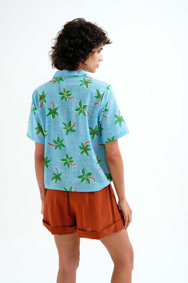 Light Blue Shirt with Cocotero Print