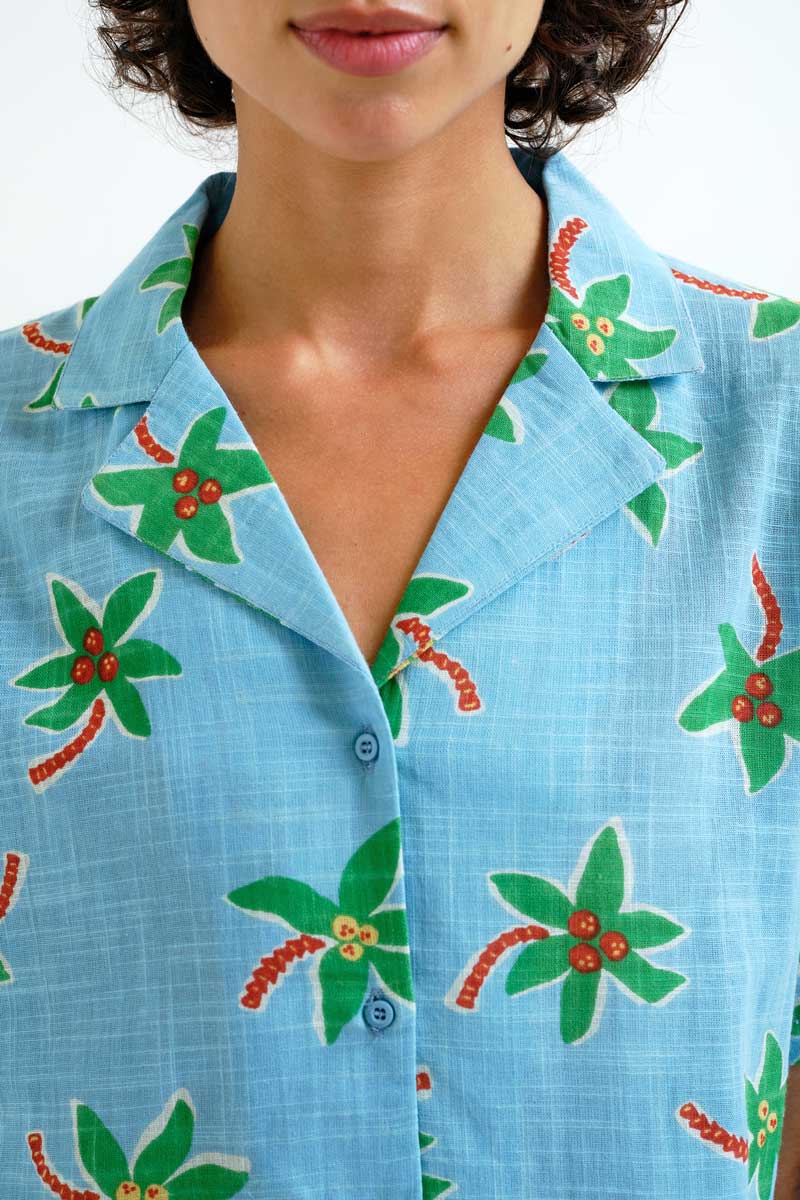 Light Blue Shirt with Cocotero Print