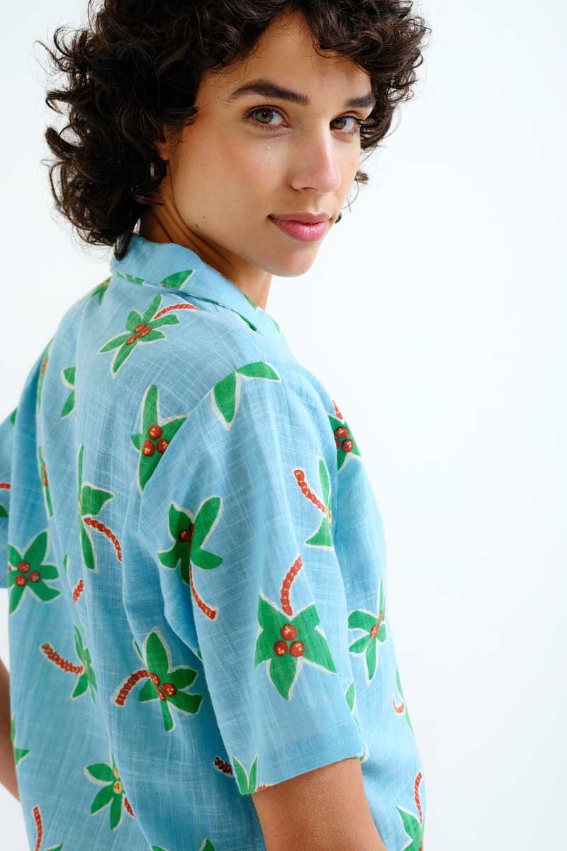 Light Blue Shirt with Cocotero Print