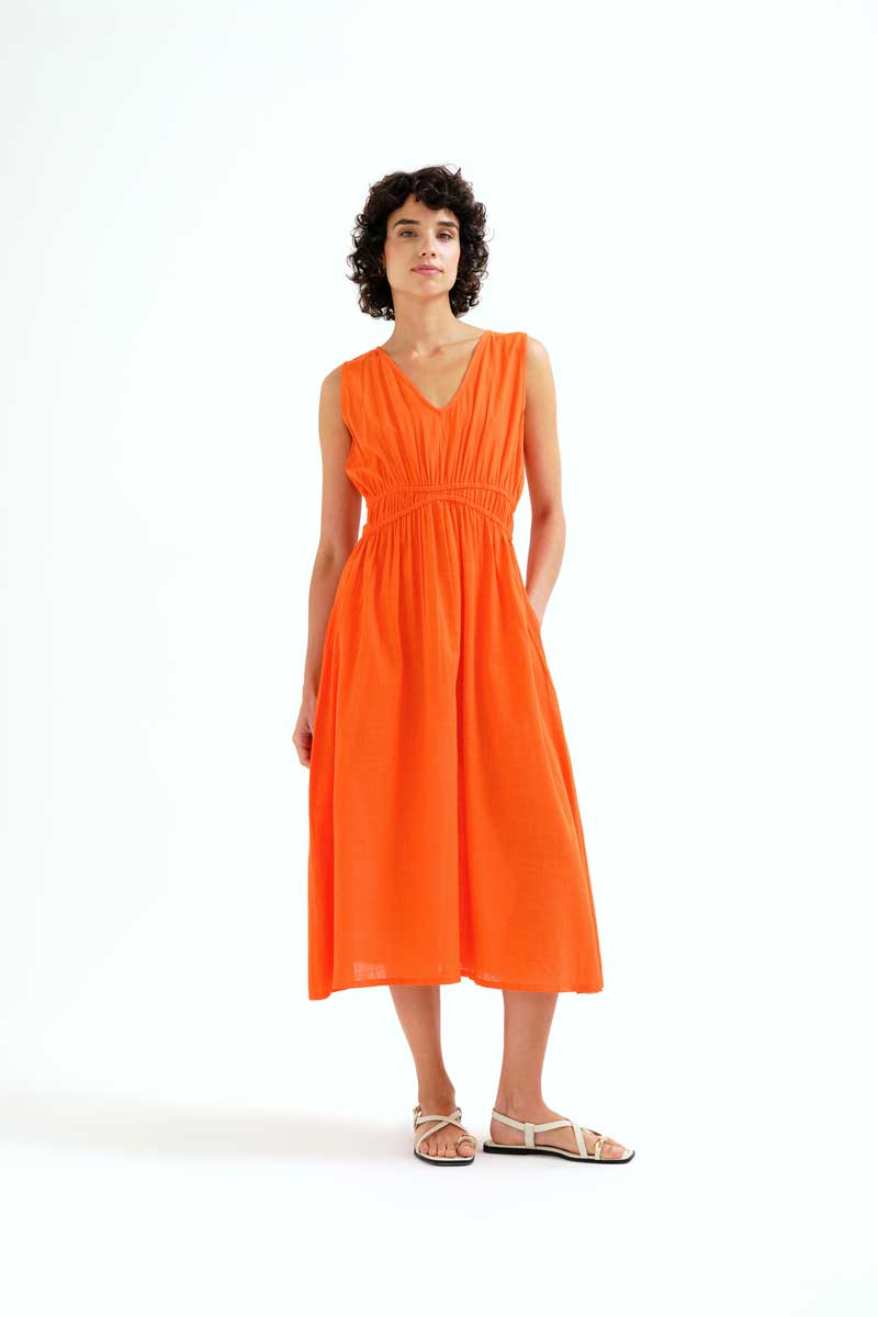 Orange Midi Dress