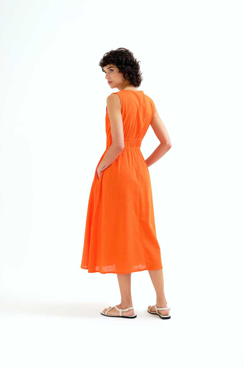 Orange Midi Dress