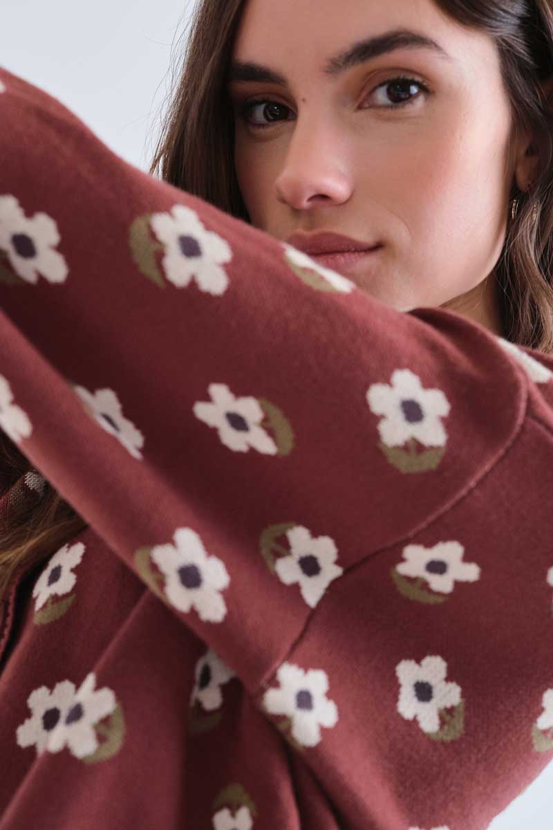 Floral Knit Cardigan