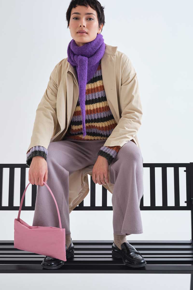 Grey Straight-Leg Knitted Trousers