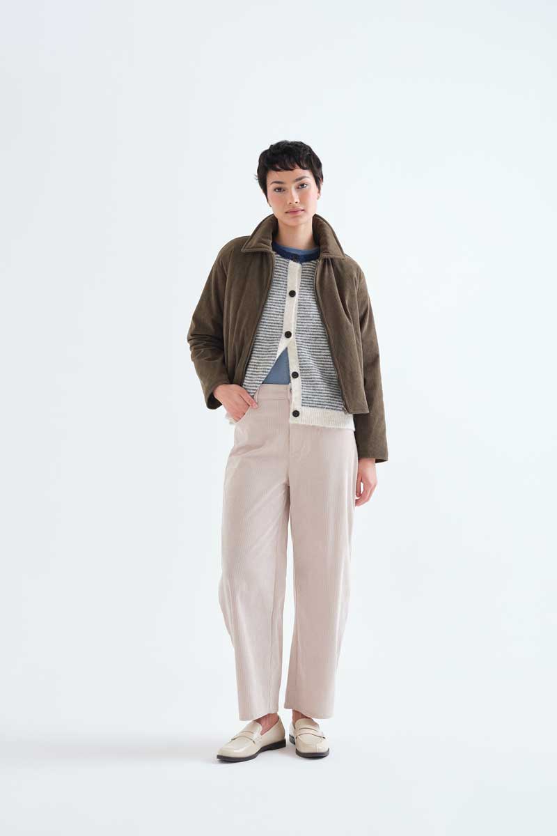 Striped Button-Front Knit Vest
