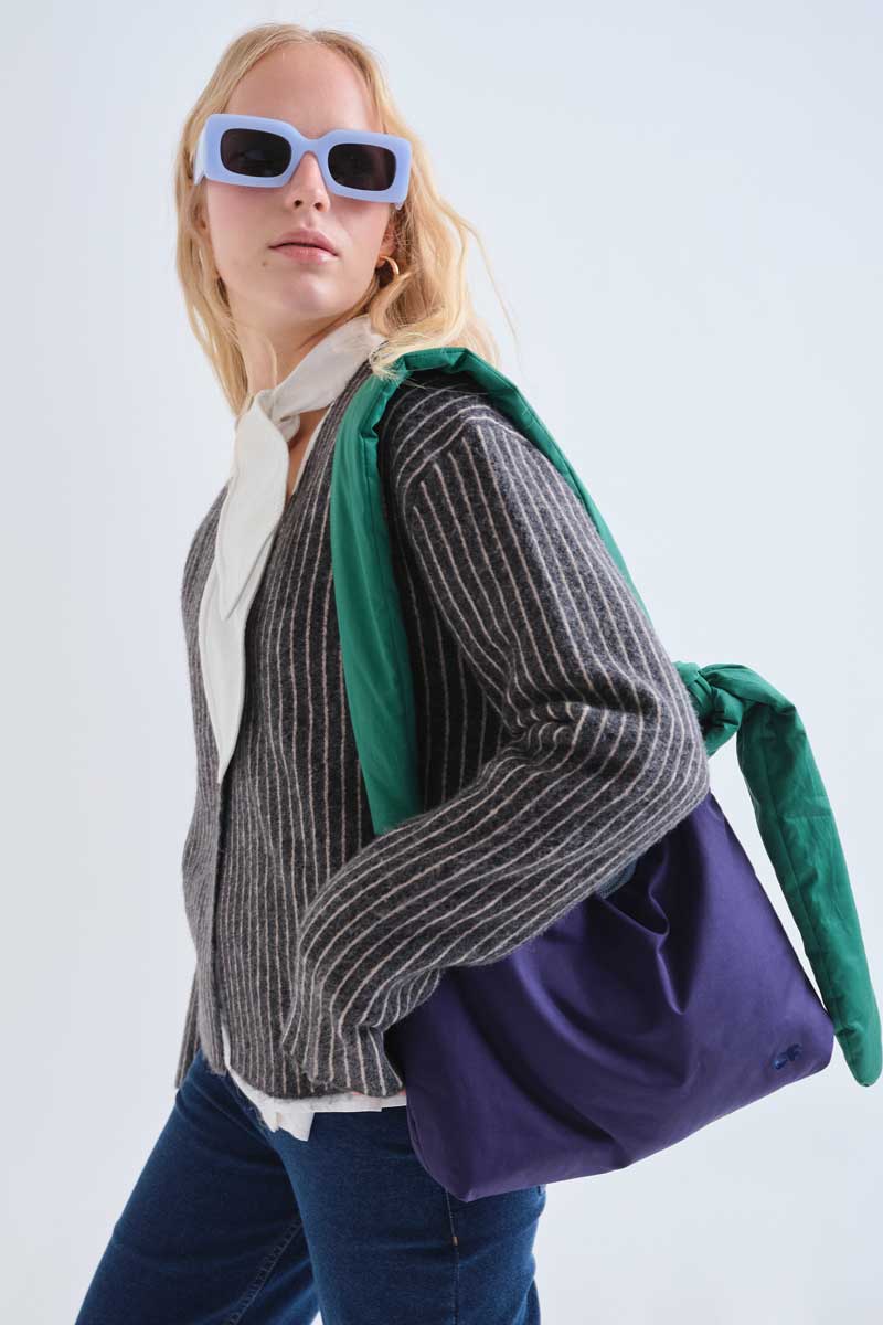 Characoal Pinstripe Knit Cardigan