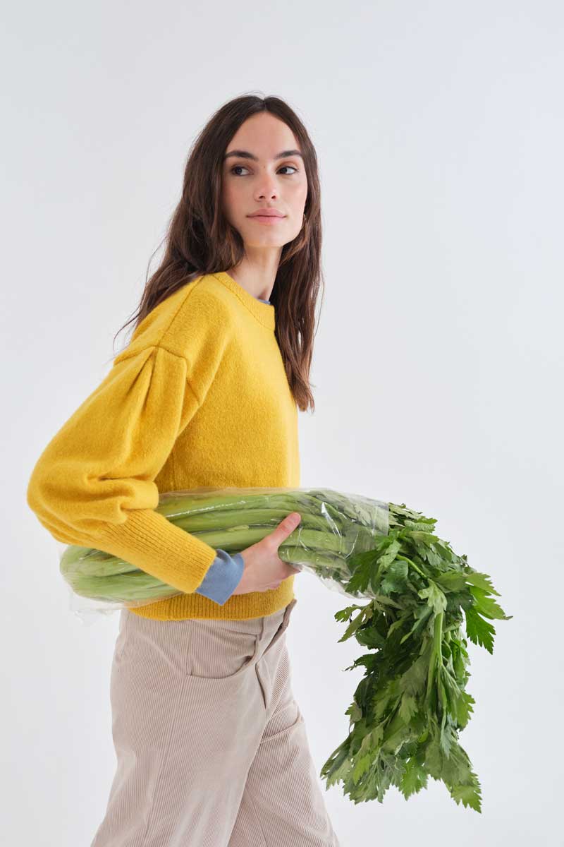 Mustard Yellow Balloon-Sleeve Jumper