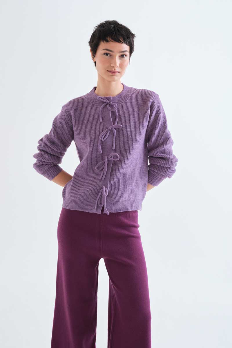 Lilac Bow-Tie Cardigan