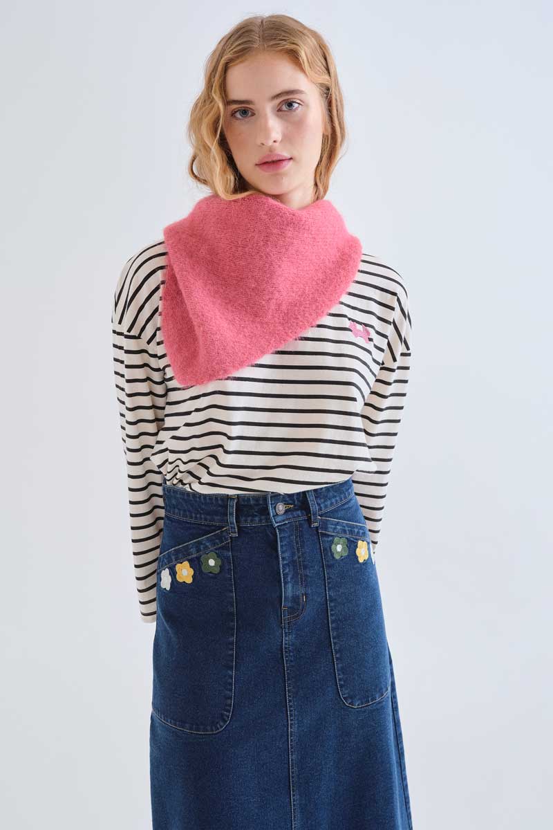 Pink Knitted Scarf