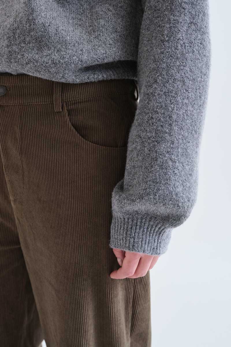 Olive Textured Straight-Leg Trousers