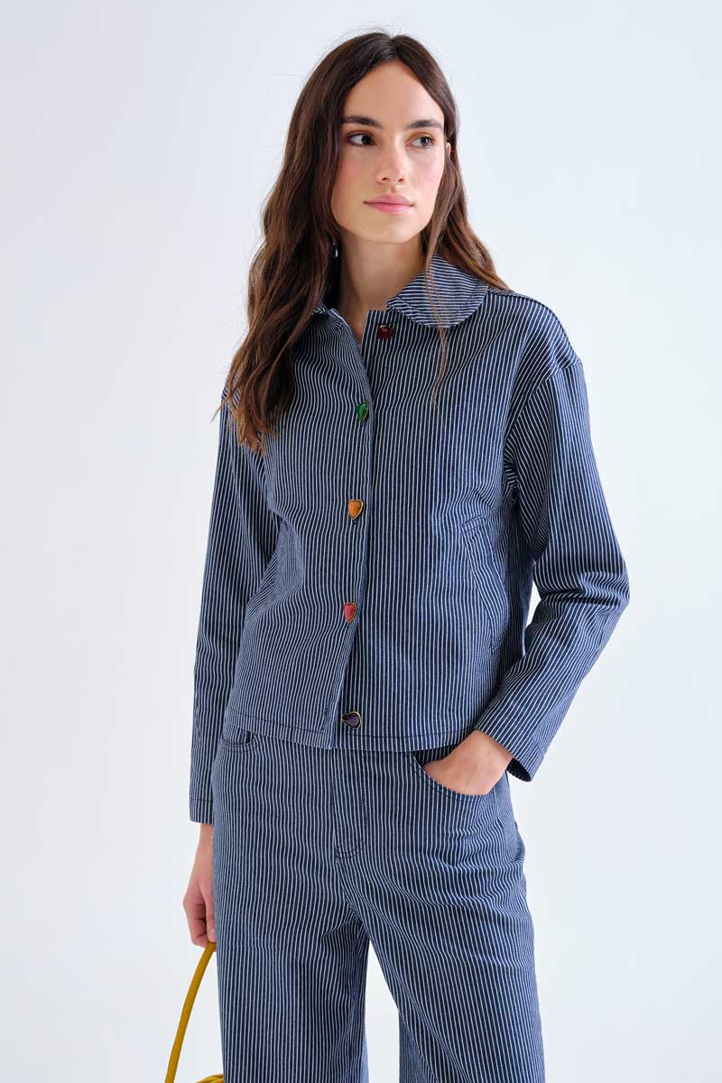 Blue Striped Jacket