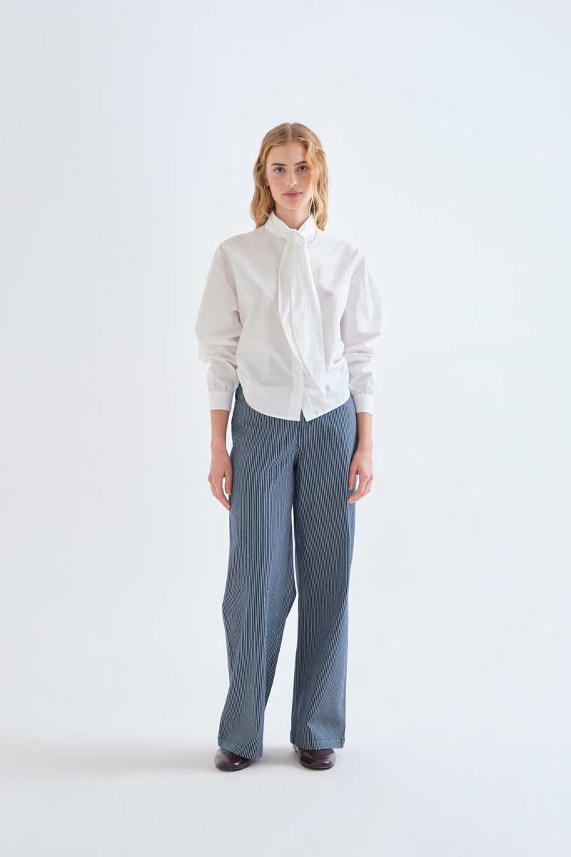 Striped Wide-Les Trousers