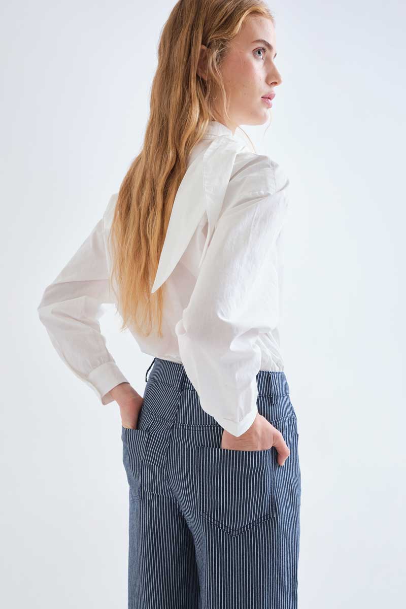 Striped Wide-Les Trousers