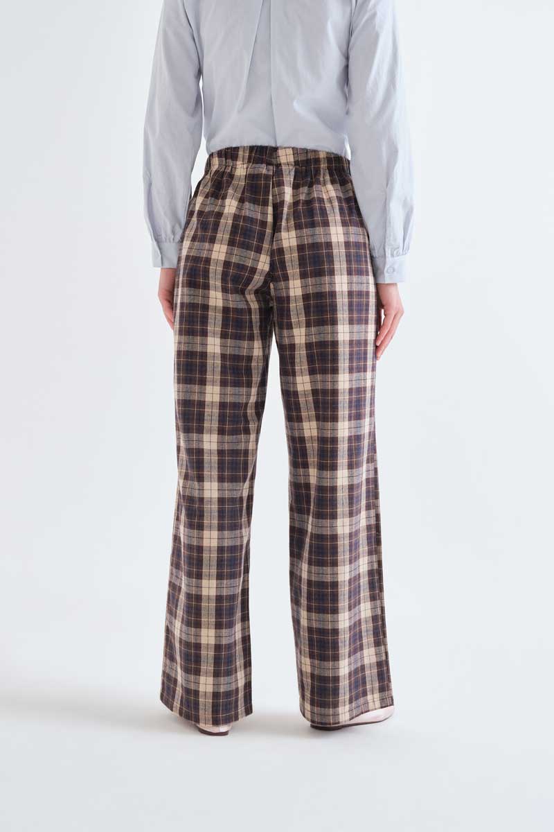 Cotton Trousers with Check Pattern