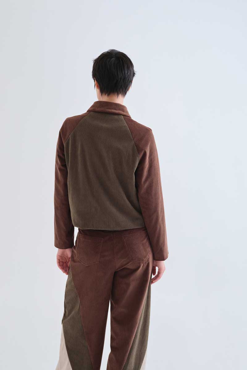 Colour Block Wide-Leg Trousers