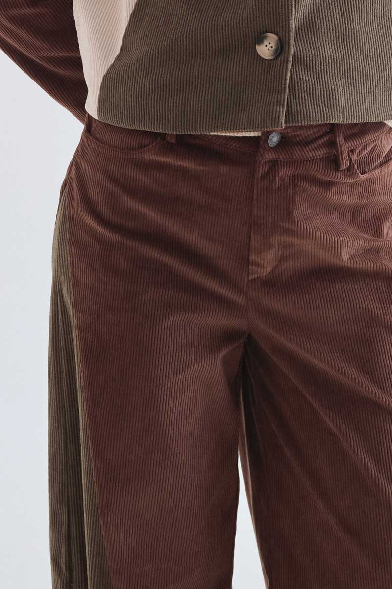 Colour Block Wide-Leg Trousers