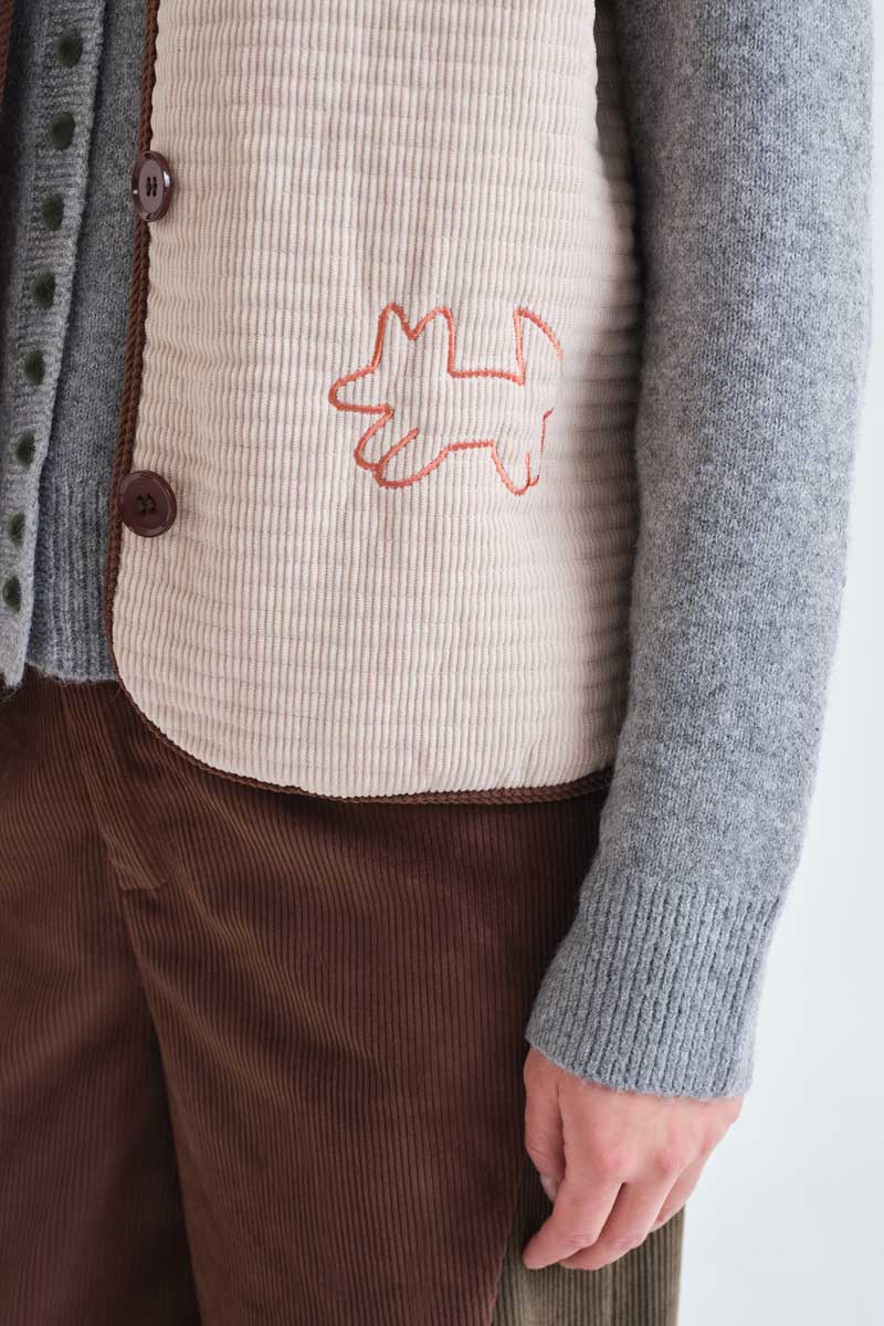 Textured Waistcoat with Cntrast Trim