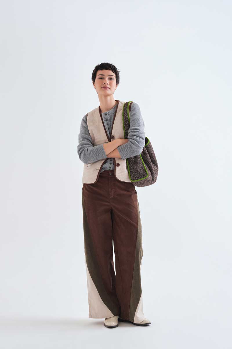 Textured Waistcoat with Cntrast Trim