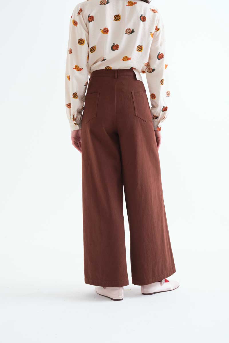 Brown Wide-Leg Trousers