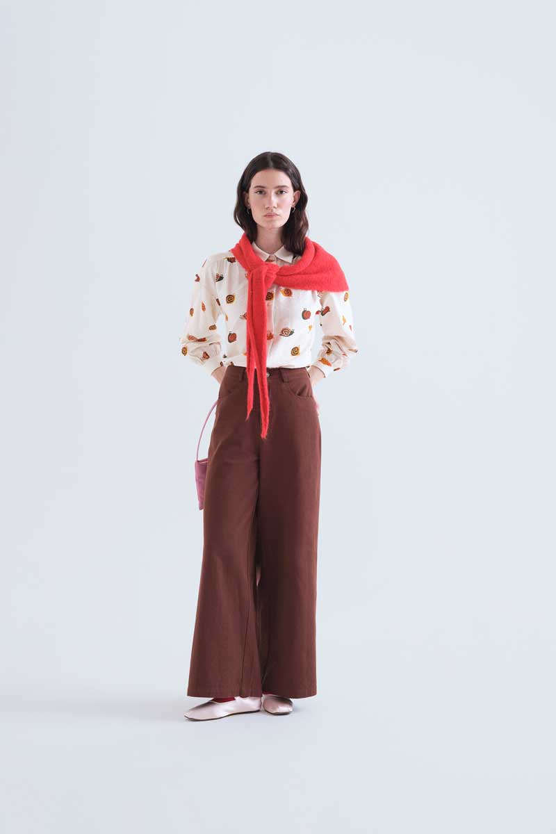 Brown Wide-Leg Trousers