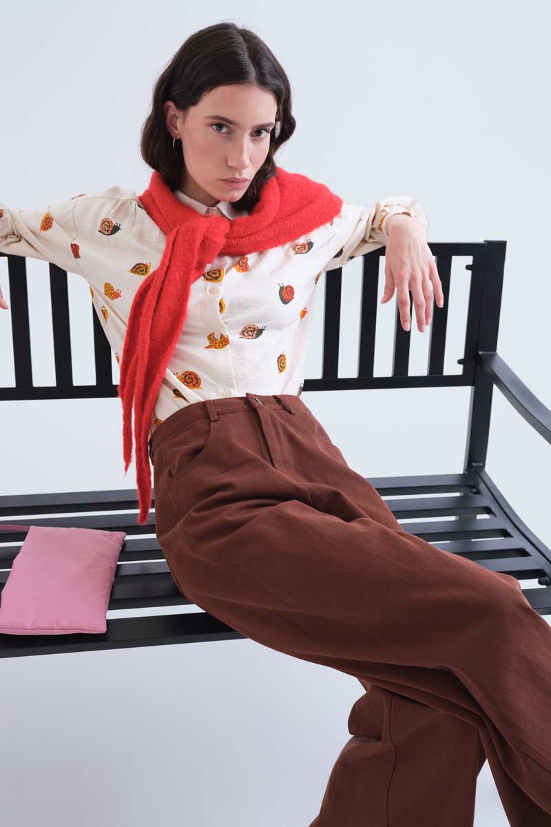 Brown Wide-Leg Trousers