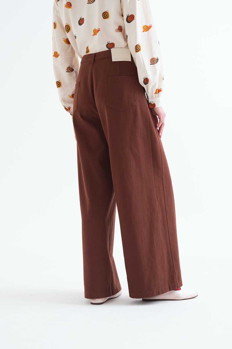 Brown Wide-Leg Trousers