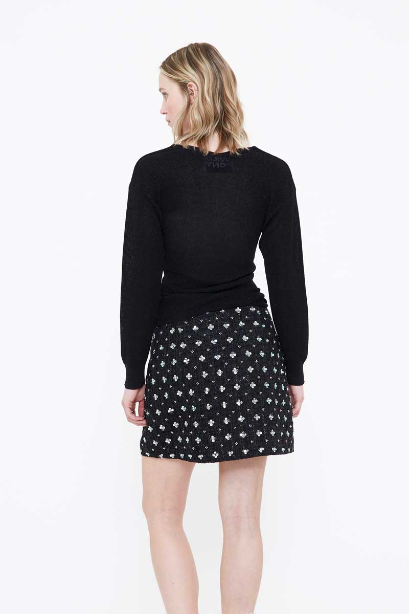 Black Blouse with Tie at Waist
