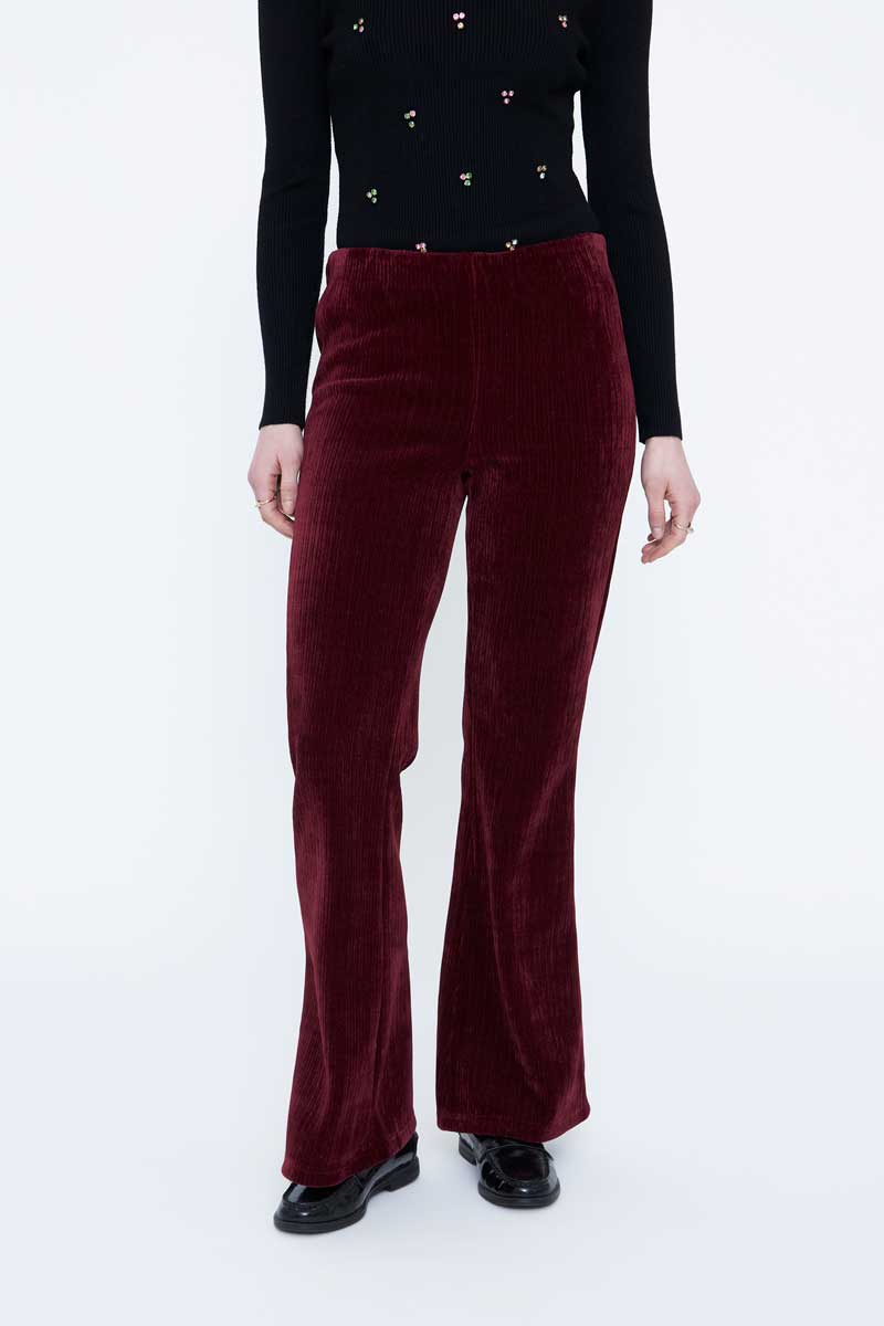 Burgundy Velvet Trousers