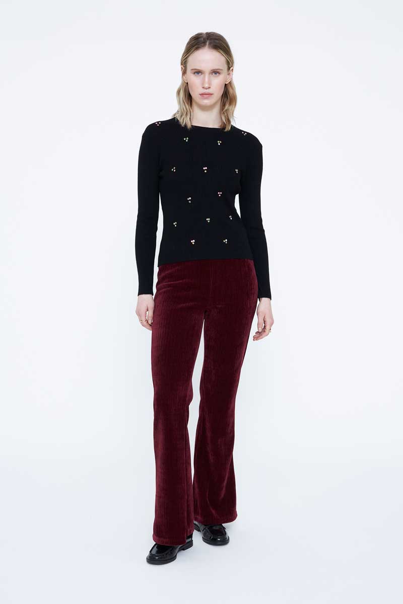Burgundy Velvet Trousers