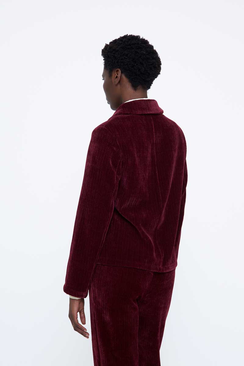Burgundy Velvet Blazer